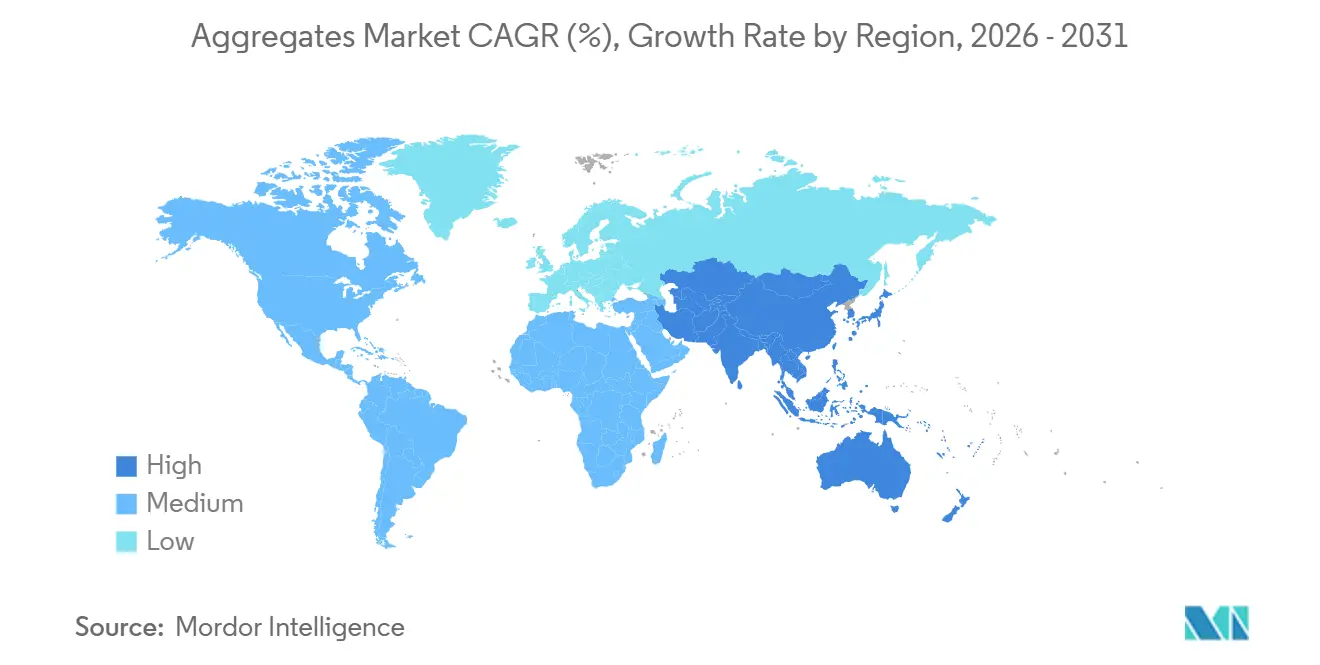 Aggregates Market CAGR (%), Growth Rate by Region