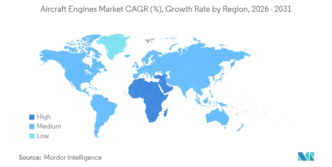 Aircraft Engines Market CAGR (%), Growth Rate by Region