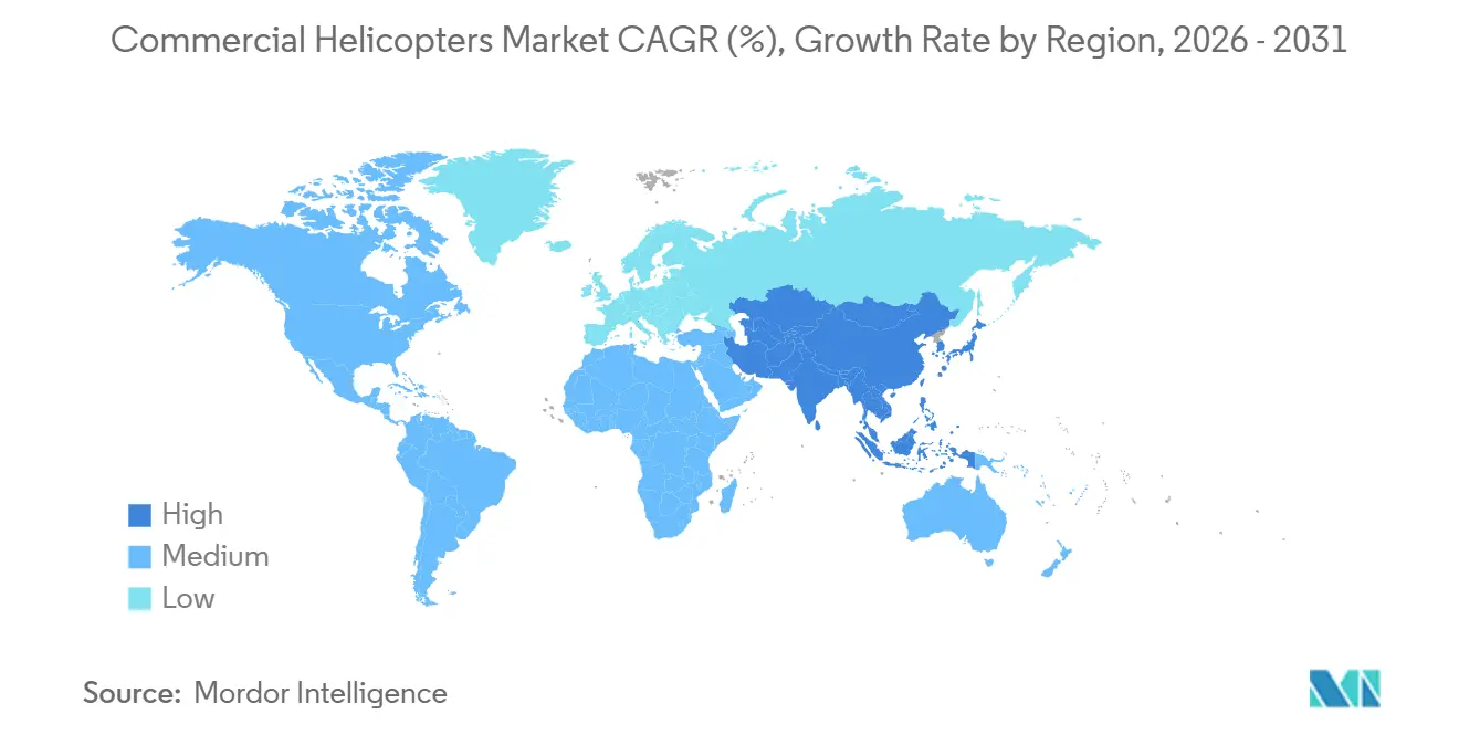 Commercial Helicopters Market CAGR (%), Growth Rate by Region