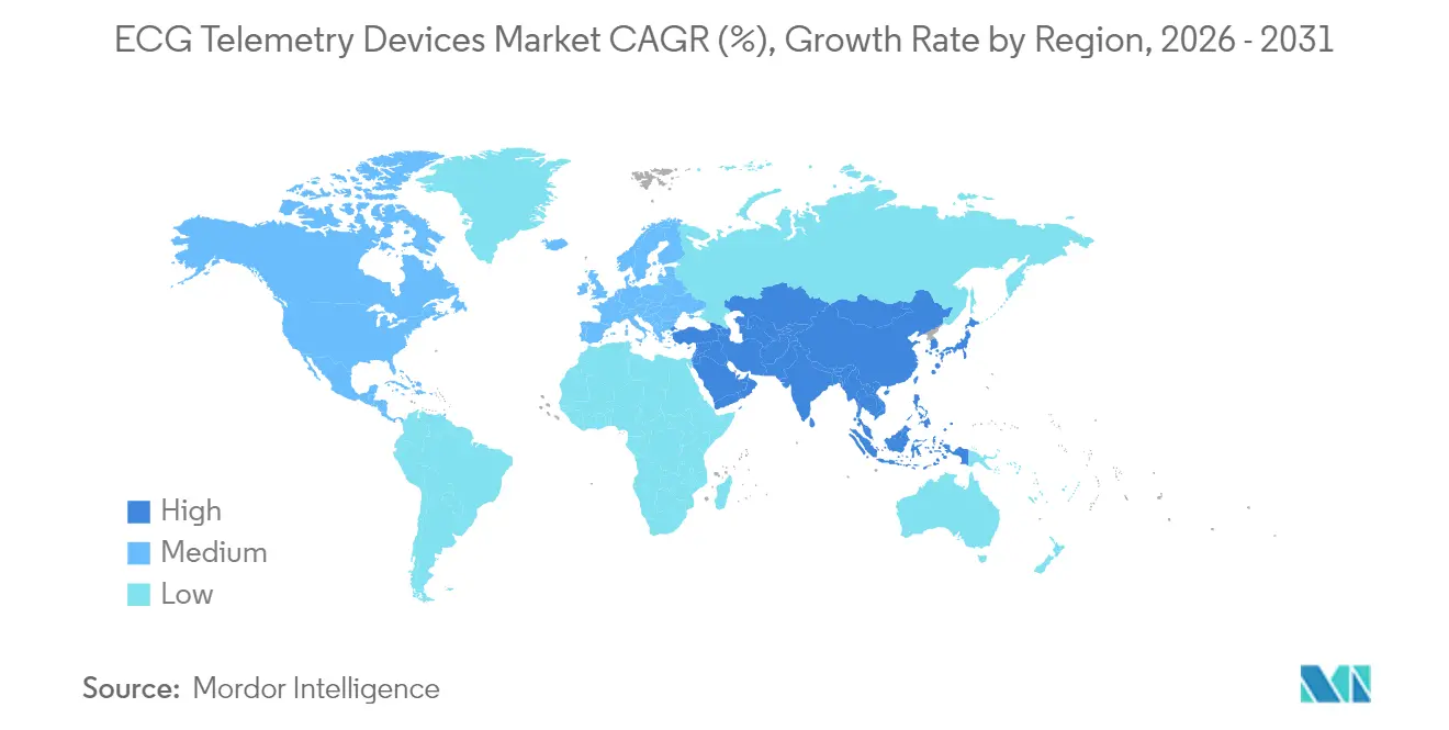 ECG Telemetry Devices Market CAGR (%), Growth Rate by Region