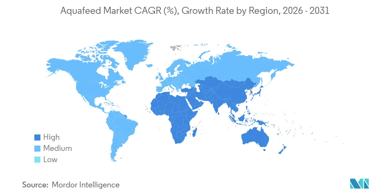 Aquafeed Market CAGR (%), Growth Rate by Region