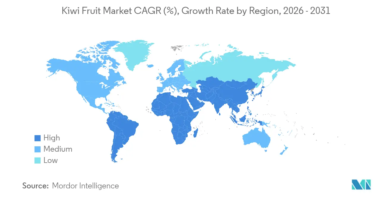 Kiwi Fruit Market CAGR (%), Growth Rate by Region