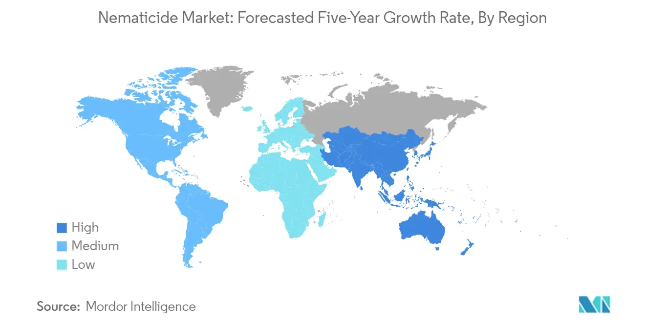 Market Analysis of Nematicide Market: Forecasted Growth Rate by Region