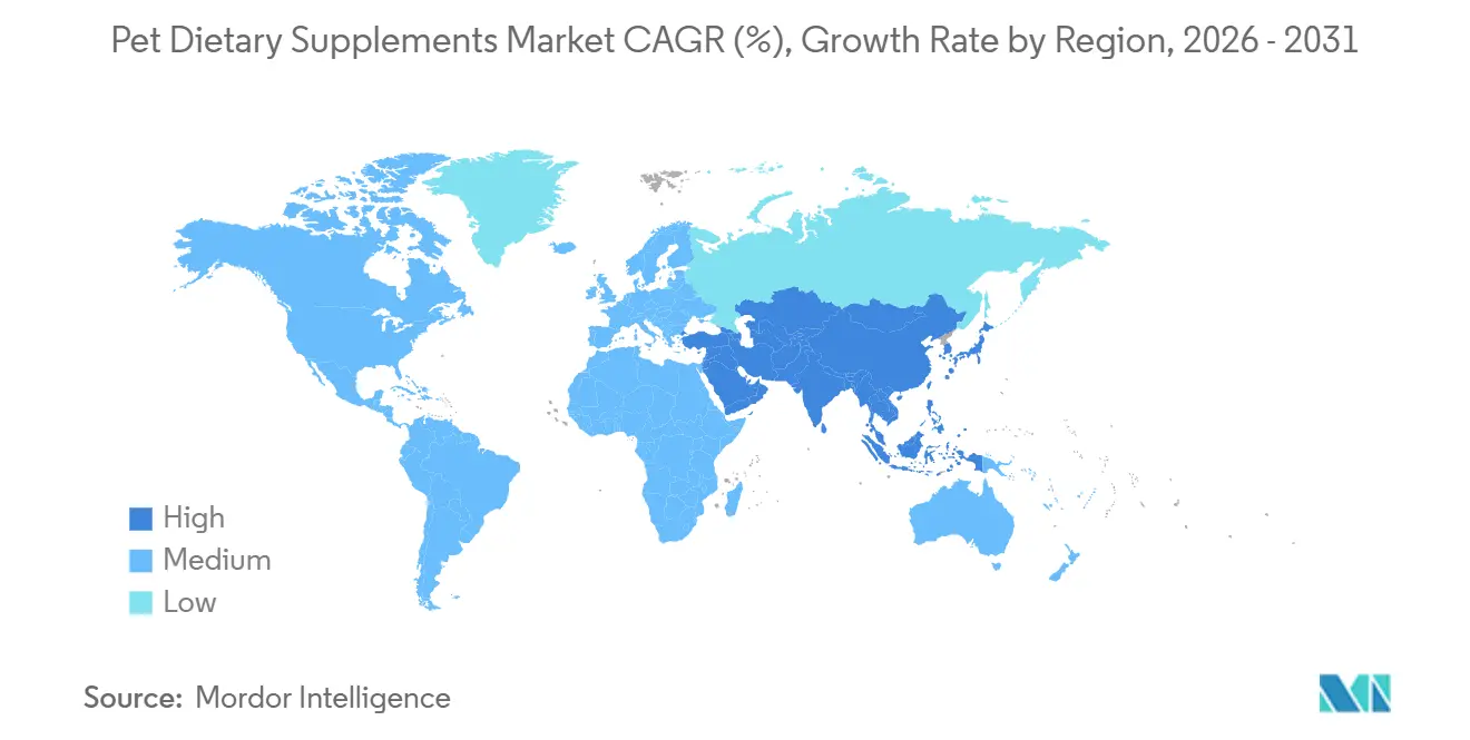 Pet Dietary Supplements Market CAGR (%), Growth Rate by Region