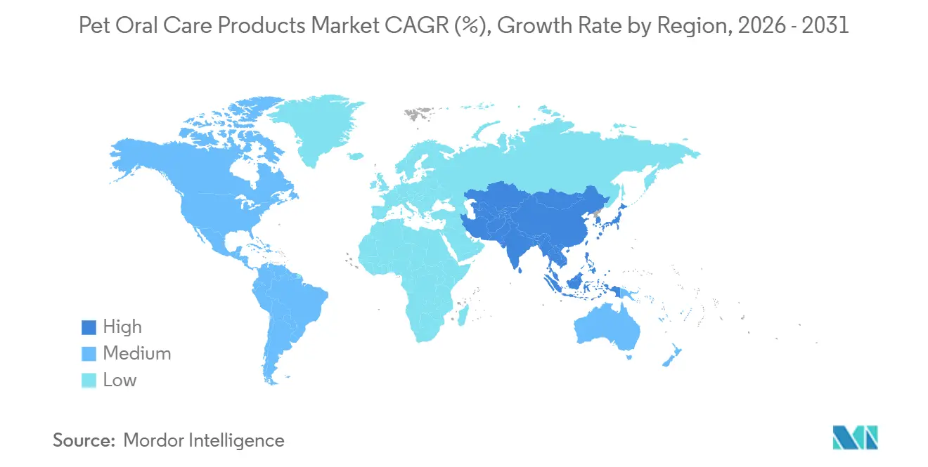 Pet Oral Care Products Market CAGR (%), Growth Rate by Region
